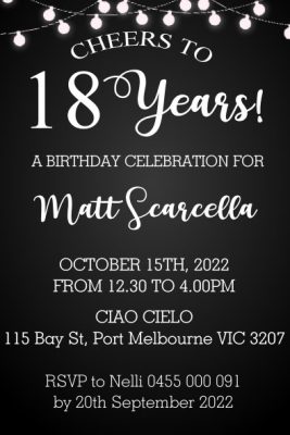 Boys 18th Birthday Invitations